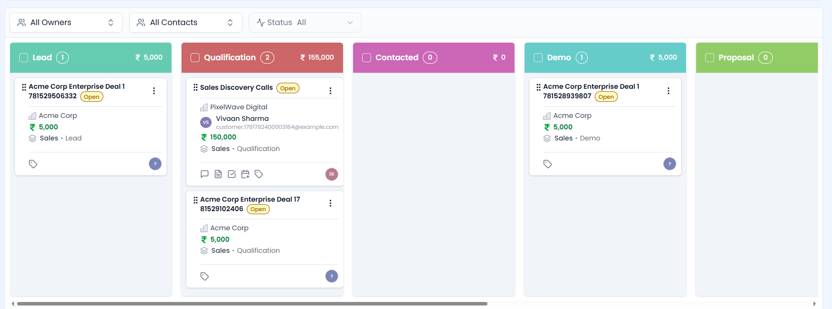 CRM Dashboard Preview